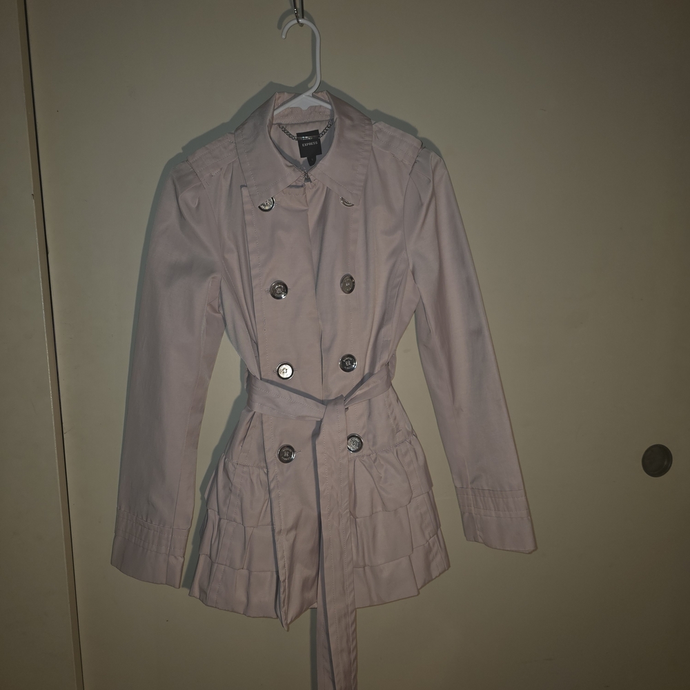 Express Light Pink Trench Coat